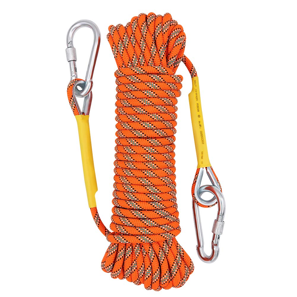 Hawkko Outdoor Climbing Rope 10M(32ft) 20M(64ft) 30M (96ft) 50M(160ft) Rock Climbing Rope, Escape Rope Ice Climbing Equipment Fire Rescue Parachute Rope (32 foot)