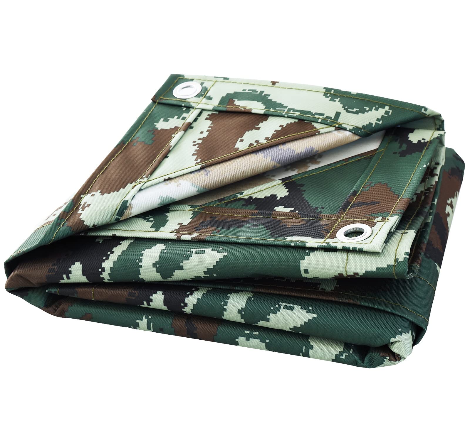Hawkko Canvas Tarp Water Resistant UV Resistant 10 OZ Heavy Duty Tarpaulin for Car Boat Camping Firewood Woodpile, 10x12 Feet